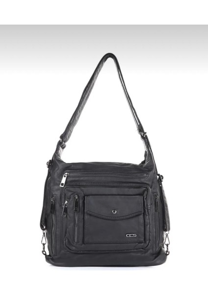 Ccs 16749 Yıkama Deri Omuz Askılı Sırt Çantası
