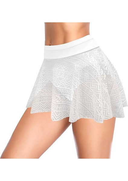 Shekını Kadın Mayo Eteği Dantel Tığ Işi Bikini Altı Mayo Elbisesi Dahili Külot ile