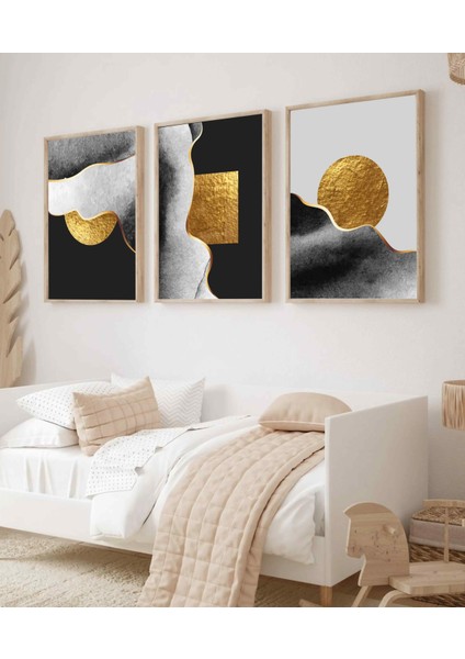 Gerçek Ahşap Çerçeveli 3 Parça Set TABLO-LZRDN044