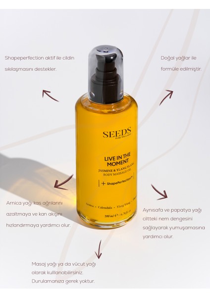 Doğal Vücut Masaj Yağı Nemlendirici Ylang Ylang ve Jasmine 150 ml modelleri