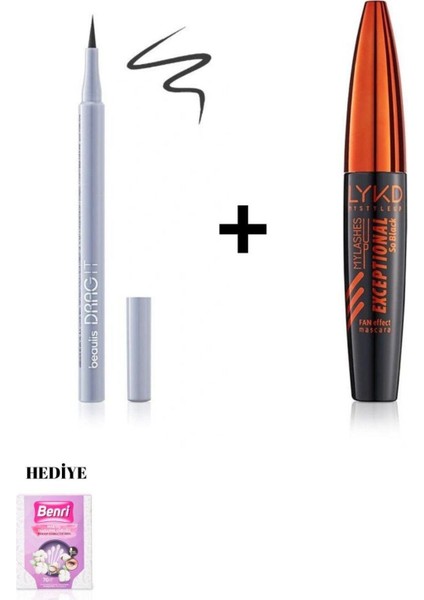 Ibeaulis Drag It Inkpen Keçe Uçlu Eyeliner Ve Exceptional Yelpaze Etkili Ve Kıvrım Veren Maskara So 1 Adet
