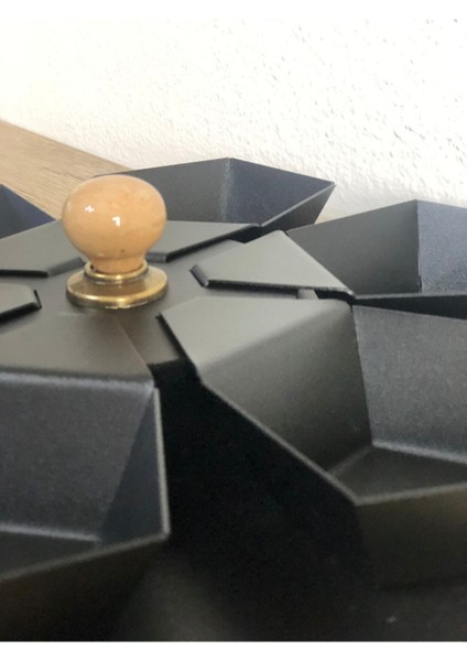 Luxury Siyah Ahşap Tabanlı 6 Parça Metal Çerezlik 1 Adet