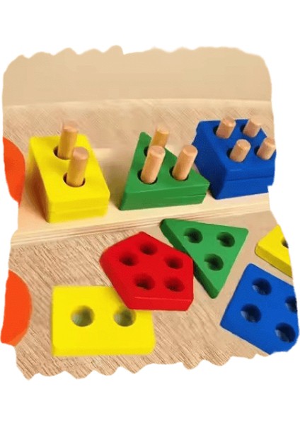 Montessori Ahşap Sıralama Istifleme Oyuncakları Bebekler ve Çocuklar Için Puzzle Okul Öncesi Ince Motor Beceri Oyuncak 1 Yıl Için Renk: Gökkuşağı (Yurt Dışından)