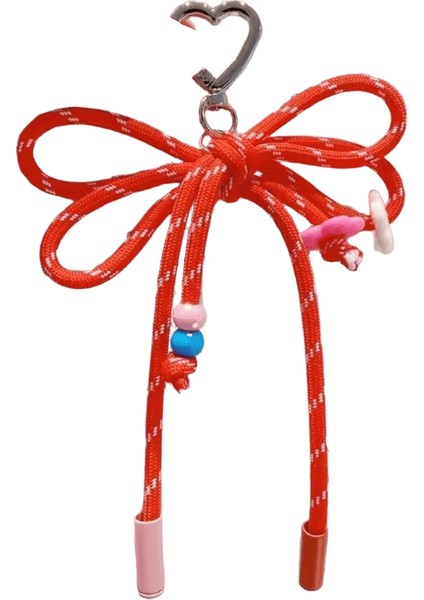 Kore Örgü Halat Anahtarlık Y2K Moda Çanta Kolye Sevimli Kawaii Ilmek Ipi Anahtarlık Anahtar Çanta Telefon Charms Için Dıytakı Renk:a-Kırmızı (Yurt Dışından)