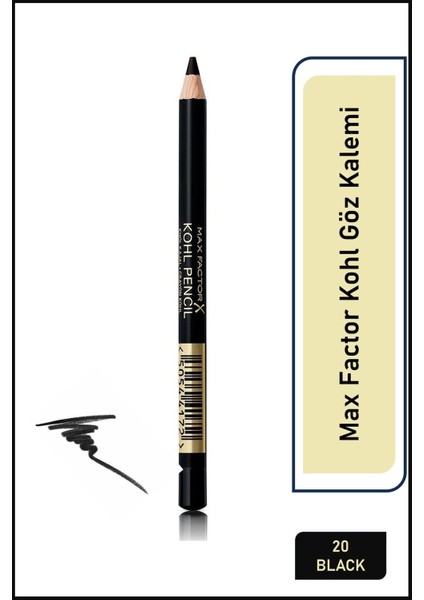 Luxury Siyah Göz Kalemi - Kohl Eye Liner Pencil 20 Black 1 Adet
