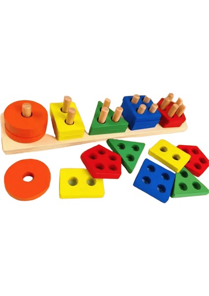 Montessori Ahşap Sıralama Istifleme Oyuncakları Bebekler ve Çocuklar Için Puzzle Okul Öncesi Ince Motor Beceri Oyuncak 1 Yıl Için Renk: Gökkuşağı (Yurt Dışından)