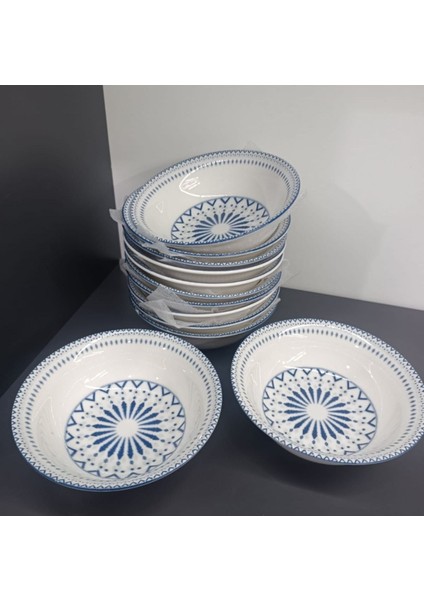 Luxury Güral Porselen Dijital 14 cm ( Küçük) 12 Adet Çorba Kase 1 Adet