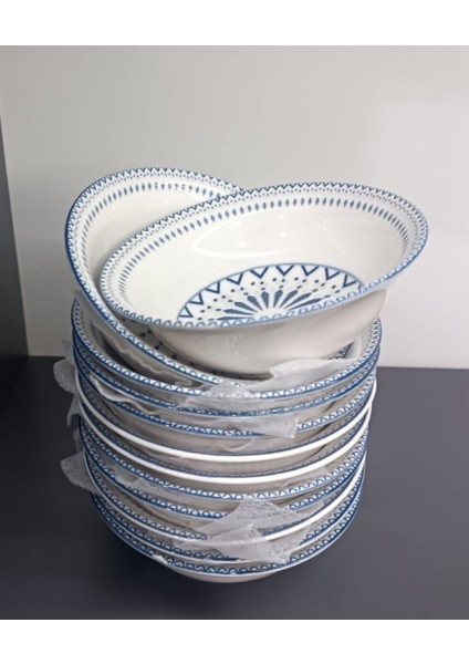 Luxury Güral Porselen Dijital 14 cm ( Küçük) 12 Adet Çorba Kase 1 Adet