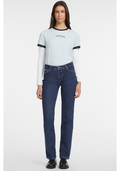 Kadın Normal Bel Straight Jean - Lacivert