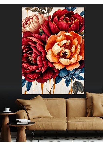 Renkli Çiçek Buketi Dekoratif Kanvas - Mdf Ahşap Tablo modelleri