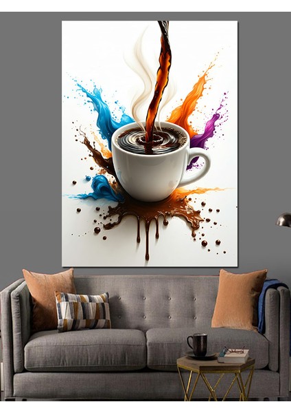 Kahve ve Köpük Sanatı Dekoratif Kanvas - Mdf Ahşap Tablo