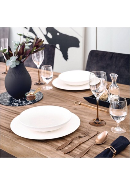 Luxury Manufacture Rock Blanc Beyaz Porselen Çukur Tabak 24 cm 1 Adet fiyatları
