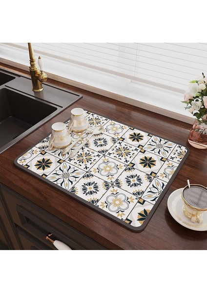 Luxury Desenli Bulaşık Kurutma Matı Servis Altlığı 1 Adet
