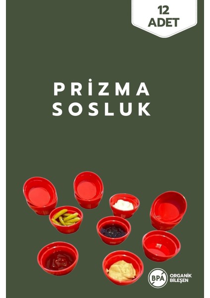 Luxury 12 Adet Prizma Sosluk, Çerezlik - Kırmızı 1 Adet