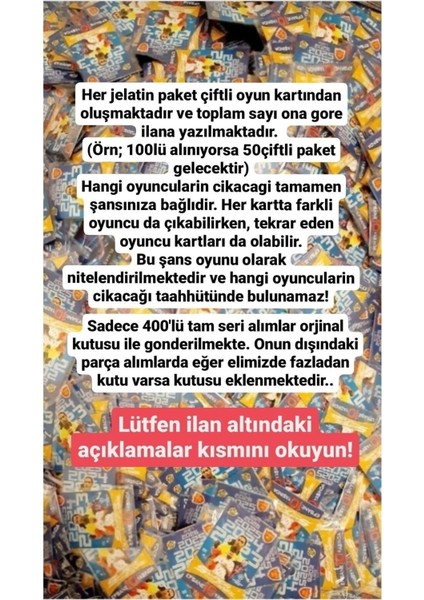Luxury Süper Final Oyun Kartı 10. Yıl Güncel Transferler Futbol Oyun Kartları 100 Paket 200 Adet 2023-2017 1 Adet