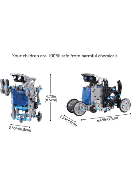 Acelıfe Çocuklar Için Güneş Enerjili Robot Oyuncak, 12'si 1 Arada Stem Kit, Kendin Yap Inşaat