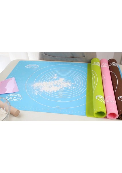 Luxury Silikon Hamur Açma Matı, Ölçekli Hamur Açma Altlığı 50X40CM 1 Adet fiyatları