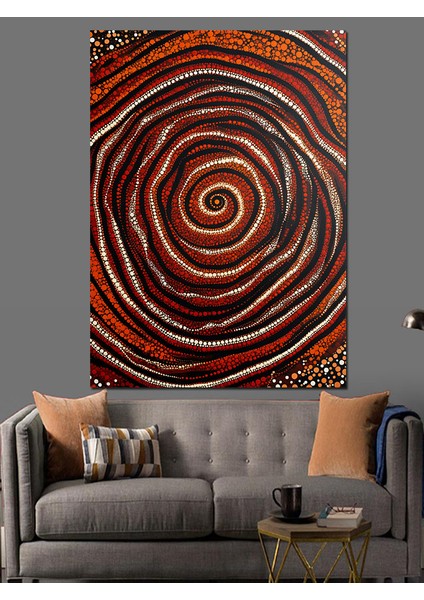 Spiral Nokta Sanatı Dekoratif Kanvas - Mdf Ahşap Tablo