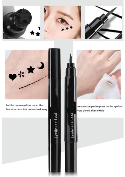 Luxury Yıldız Desenli Kalın Uçlu Çift Taraflı Kalem Eyeliner 1 Adet