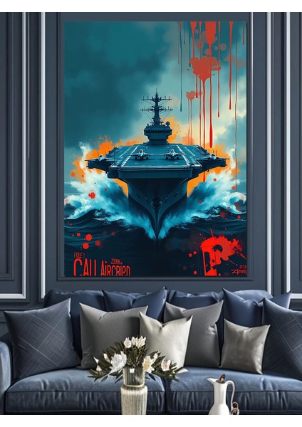 Savaş Gemisi ve Deniz Dekoratif Kanvas - Mdf Ahşap Tablo fiyatları