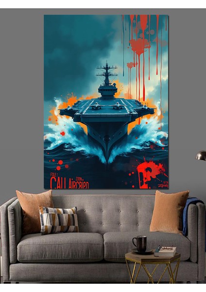 Savaş Gemisi ve Deniz Dekoratif Kanvas - Mdf Ahşap Tablo fırsatları