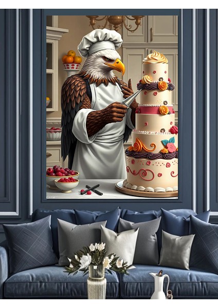 Kartal Pastacı Ustalığı Dekoratif Kanvas - Mdf Ahşap Tablo