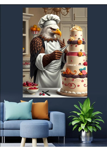 Kartal Pastacı Ustalığı Dekoratif Kanvas - Mdf Ahşap Tablo fırsatları