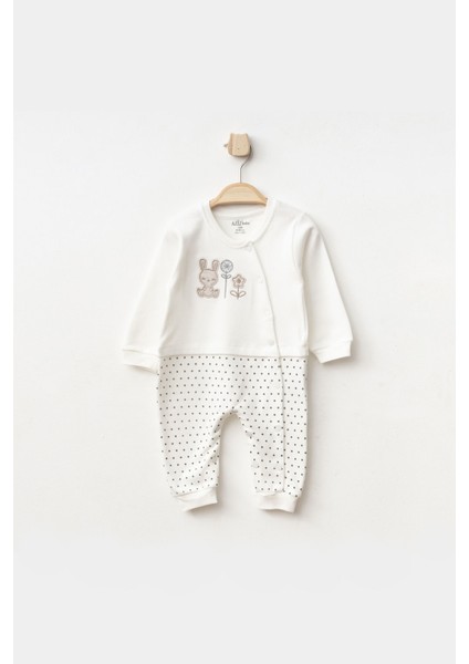 Erkek Bebek Hayvan Nakışlı Çıtçıtlı Tulum 0 Ay - 6 Ay