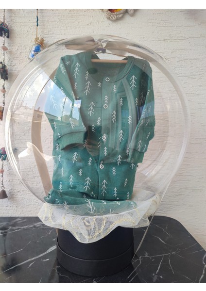 Bebek Pijama Takımı Haki Yılbaşı Doğum Tebrik Günü Hediye Kutusu modelleri