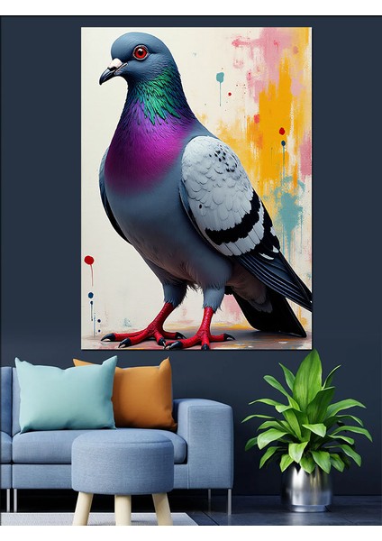 Renkli Güvercin Özgürlüğü Dekoratif Kanvas - Mdf Ahşap Tablo fiyatları