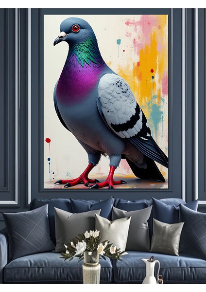 Renkli Güvercin Özgürlüğü Dekoratif Kanvas - Mdf Ahşap Tablo fırsatları