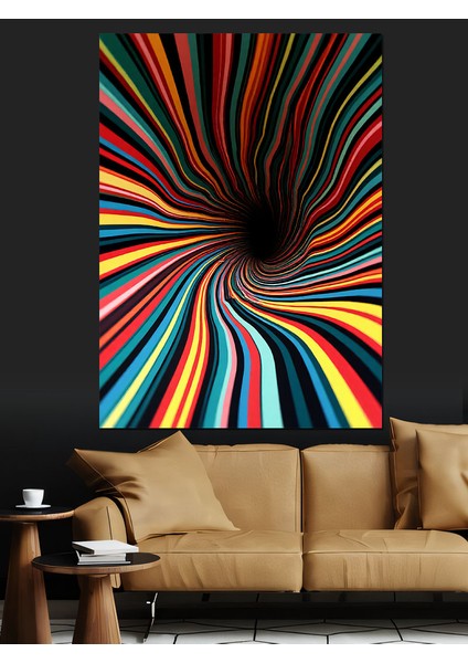 Renkli Dalga Spiral Dekoratif Kanvas - Mdf Ahşap Tablo modelleri