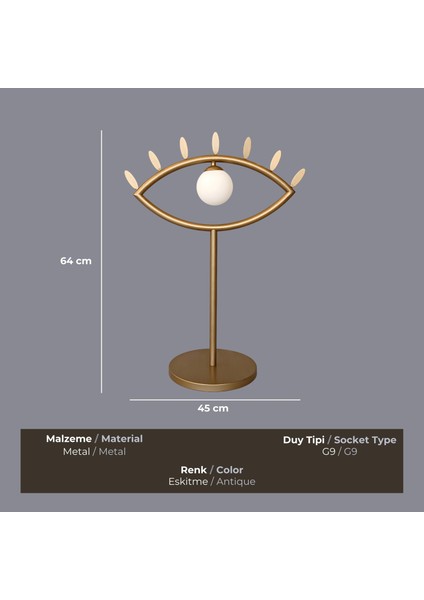 Eyeza Eskitme Gold Masa Lambası