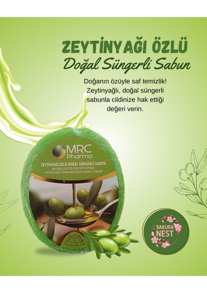 Zeytinyağı Özlü Doğal Süngerli Sabun