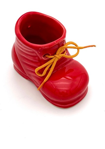 Seramik Ayakkabı Figürlü Kalemlik - Saksı - Dekoratif Obje (Kahverengi) fiyatları