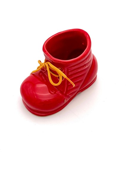 Seramik Ayakkabı Figürlü Kalemlik - Saksı - Dekoratif Obje (Kahverengi) fırsatları