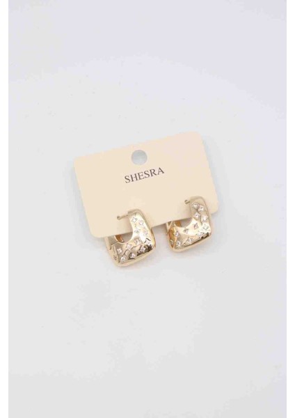 Shesra Taşlı Kare Model Küpe