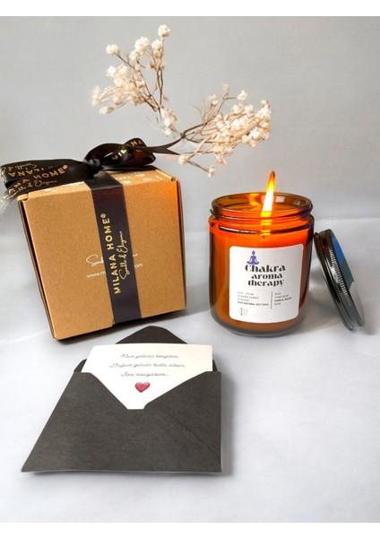 Amber Kokulu Meditasyon Mumu | Kök Çakra Dengeleyici | Yoga ve Nefes Seansları İçin | Doğal Soya Kavanoz Mum 170 gr - 6fl Oz