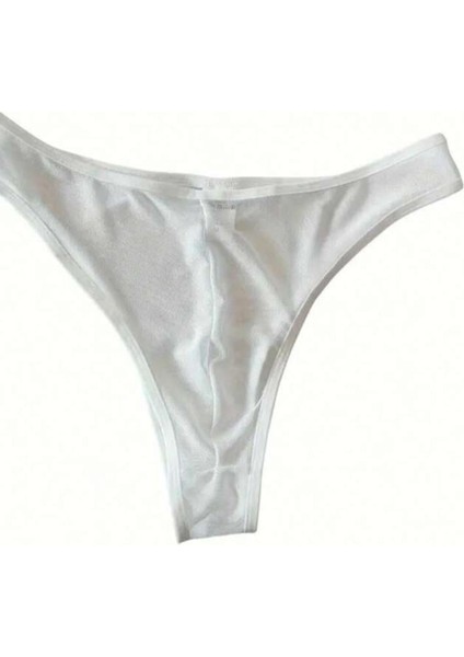 Erkek Biyeli Beyaz Transparan Brazillian Slip