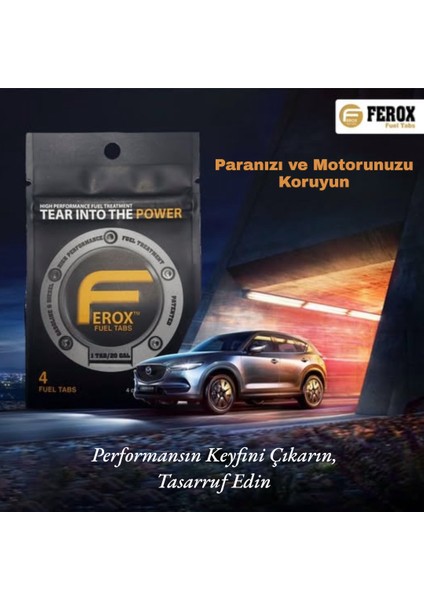 Fuel Tabs Yakıt Katkısı Tasarruf Tableti / Benzin & Dizel / 1 Adet Tablet = 75 Litre / 4 Adet Tablet