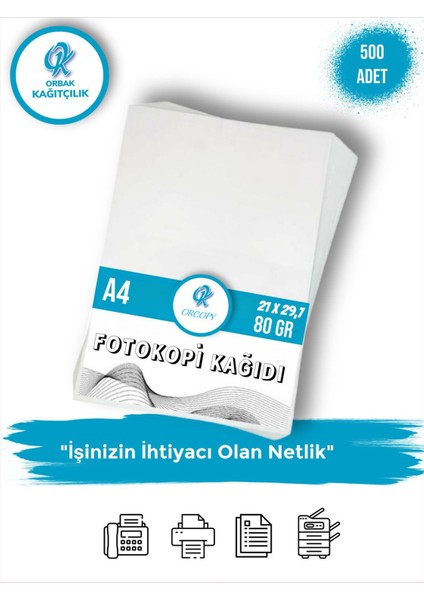 Fotokopi Kağıdı A4 80GR 500 Adet