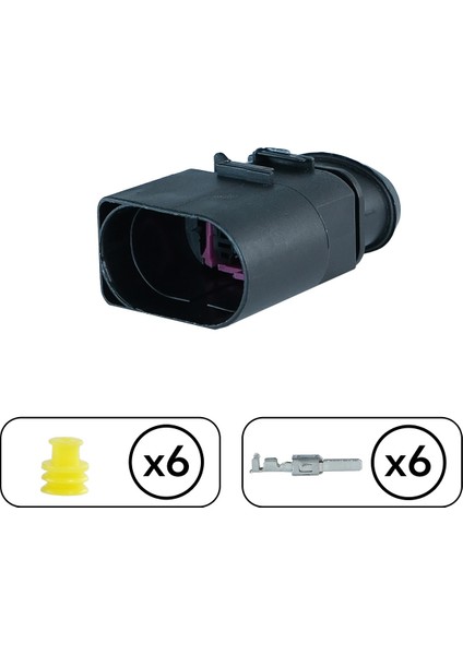 TE/Amp Dişi Soket 6 Pin Kablosuz