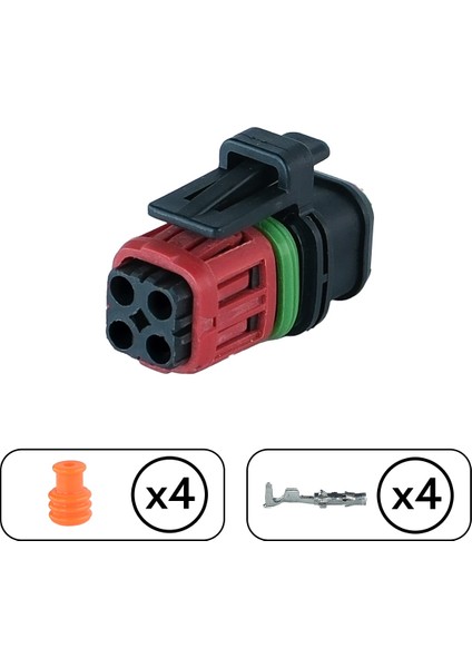 TE/Amp İş Makinası Oksijen Sensör Soketi 4 Pin Kablosuz