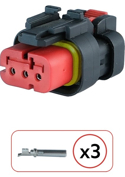 TE/Amp Erkek Konnektör 3 Pin Kablosuz