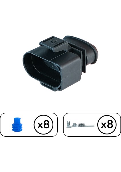 Mandallı Dişi Soket 8 Pin Kablosuz