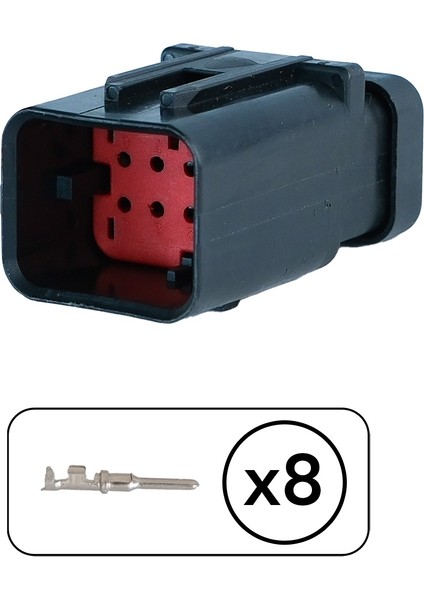TE/Amp Dişi Konnektör 8 Pin Kablosuz