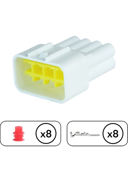 İş Makine Soketi Beyaz Dişi 8 Pin Kablosuz