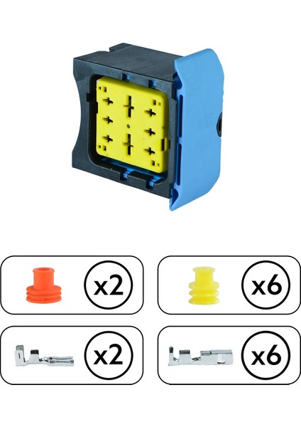 (Delphi) Kızdırma Röle Soketi Siyah 8 Pin Kablosuz