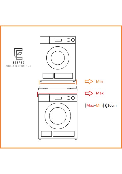 Çamaşır Yıkama ve Çamaşır Kurutma Makineleri Üst Üste Birleştirme Ara Aparatı fiyatları