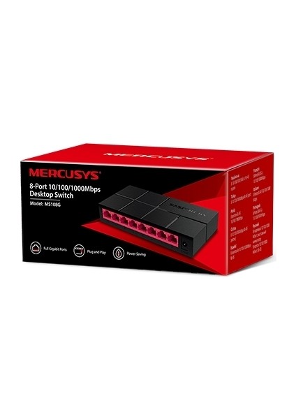 MS108G 8 Port 10/100/1000 Gigabit Plastik Kasa Switch